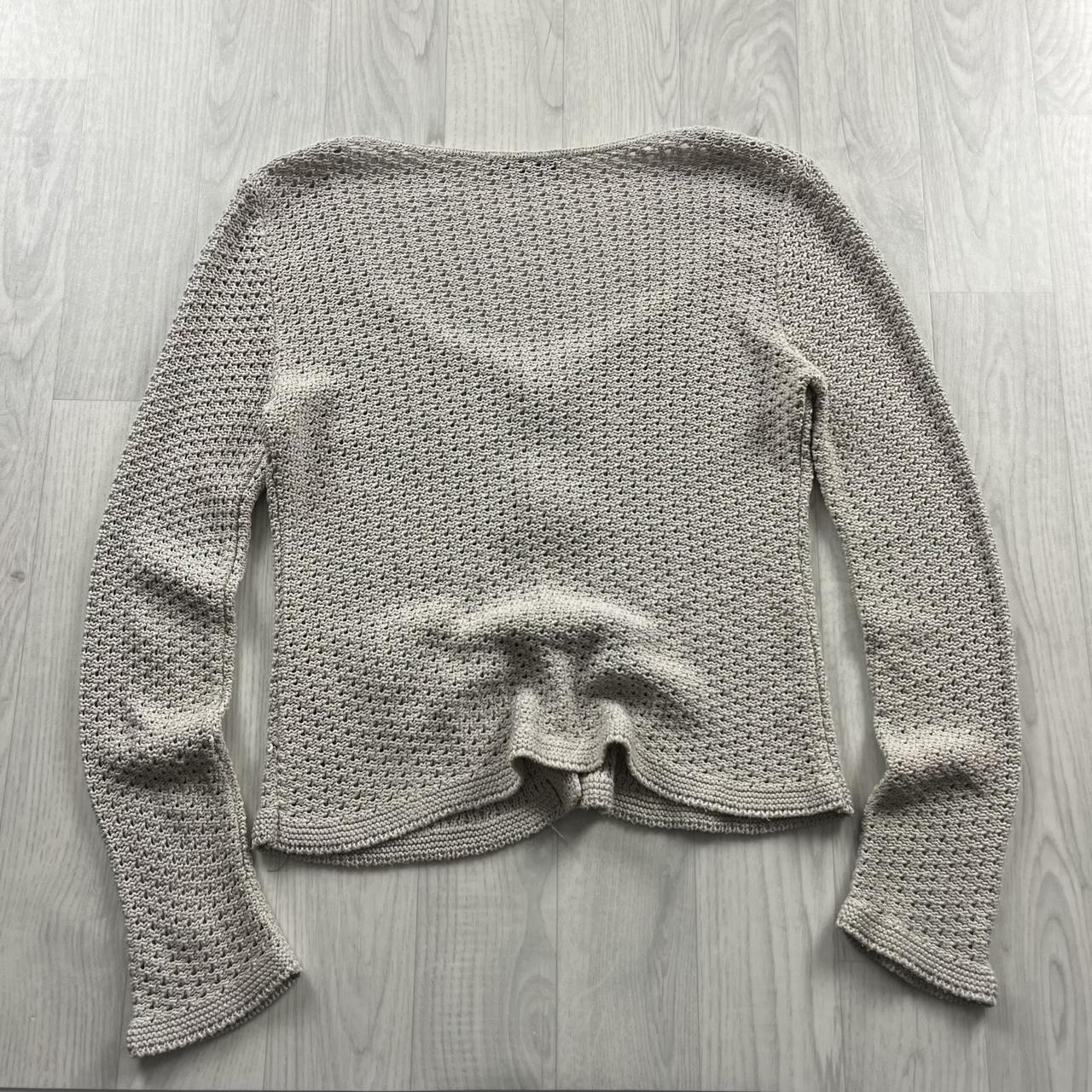 VINTAGE Y2K CHUNKY KNITTED CARDIGAN STONE
