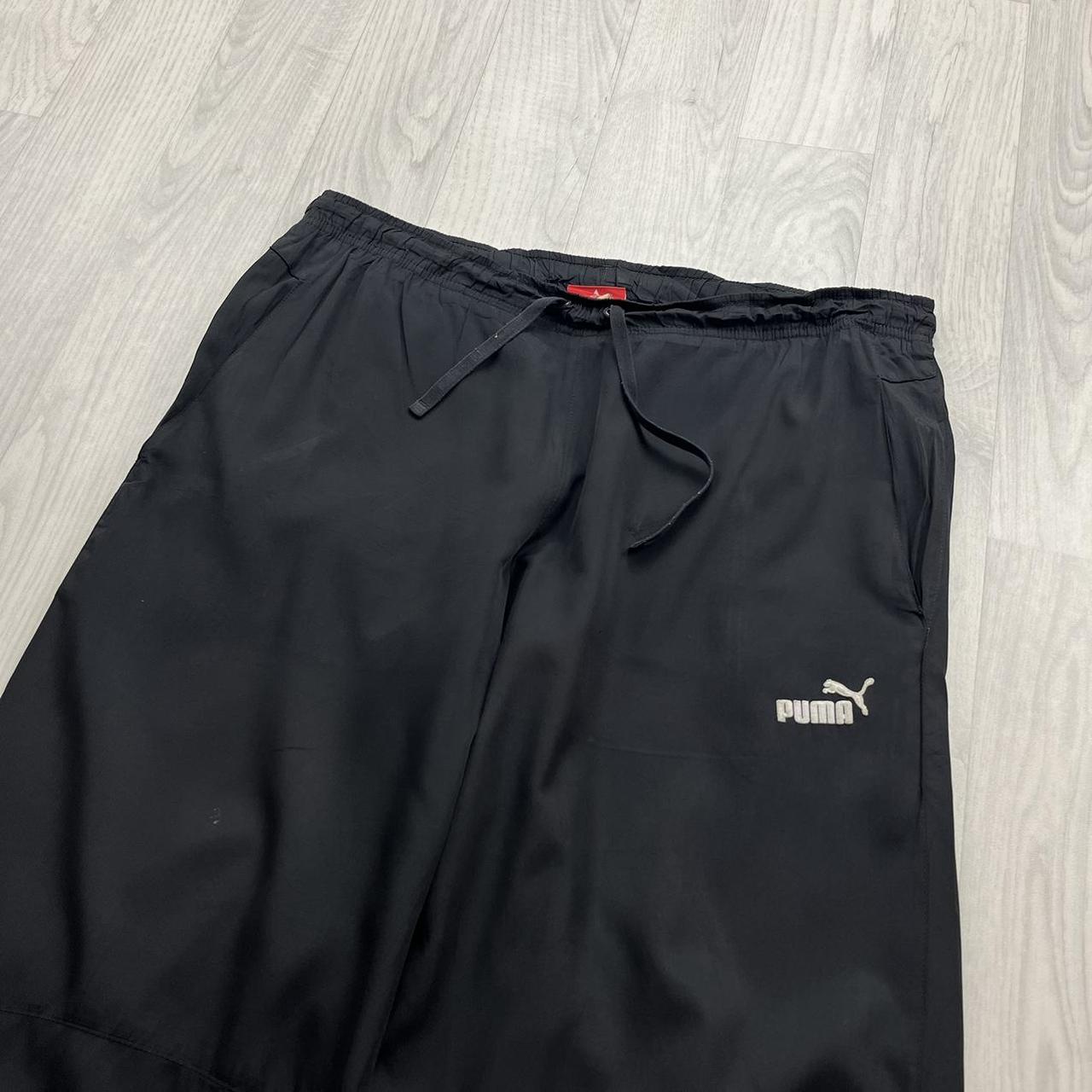 VINTAGE Y2K PUMA BAGGY TECHNICAL TRACKSUIT BOTTOMS BLACK