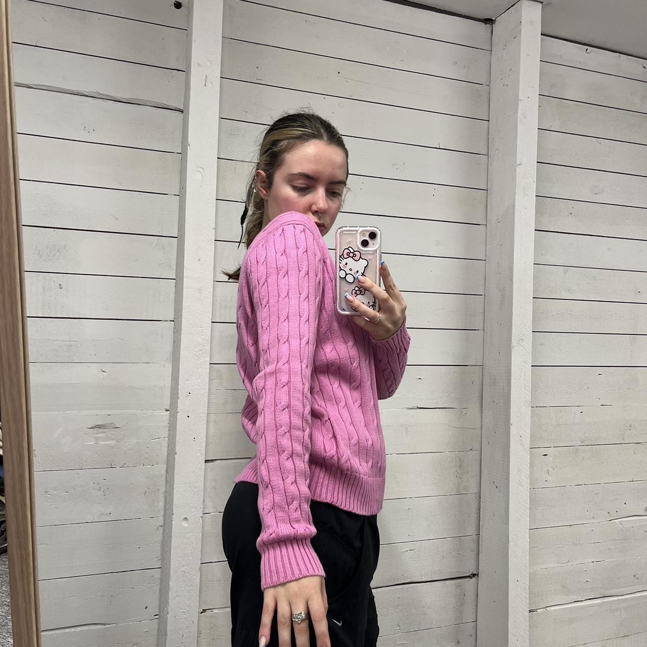 VINTAGE Y2K POLO RALPH LAUREN CHUNKY CABLE KNITTED JUMPER PINK