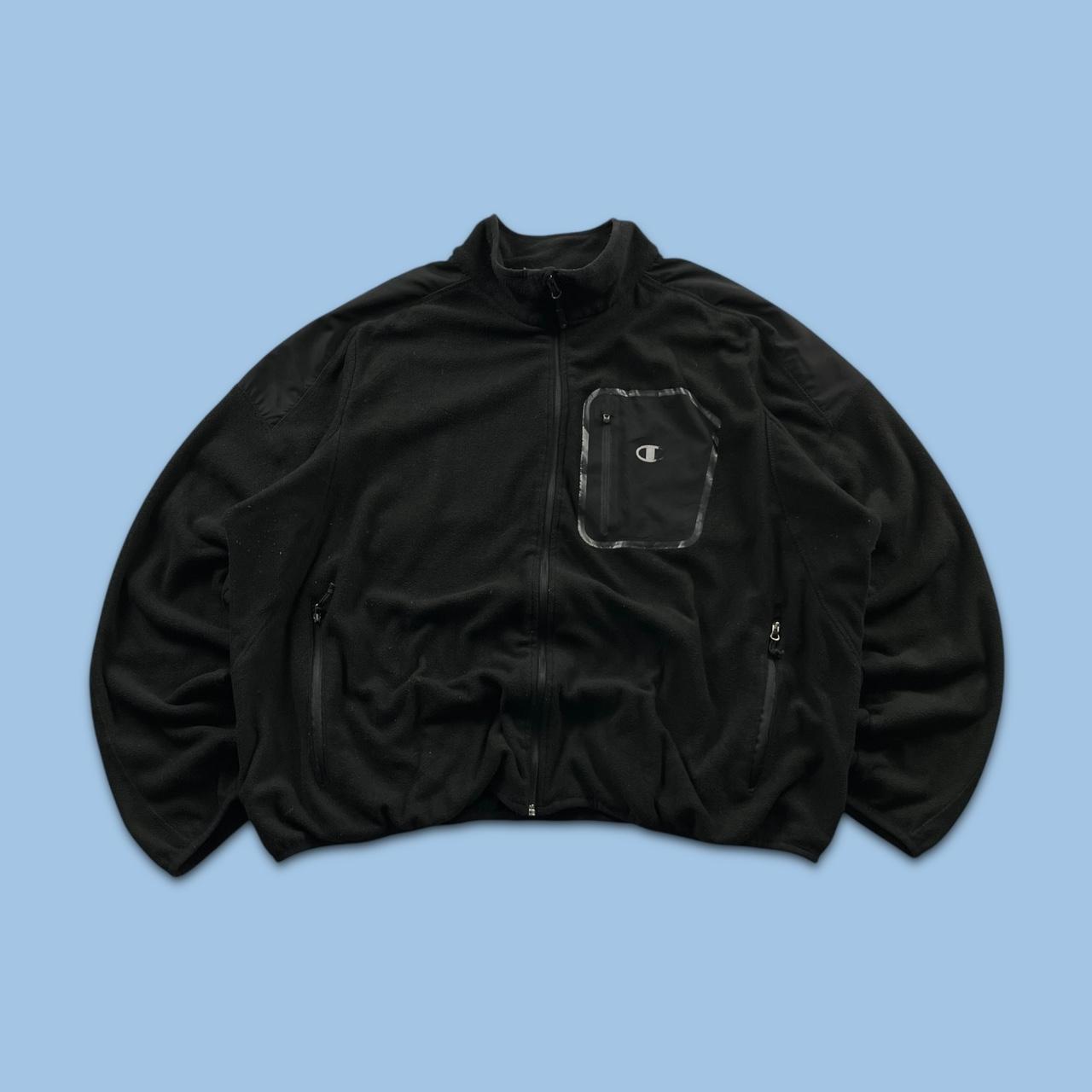VINTAGE Y2K CHAMPION ZIP UP FLEECE BLACK