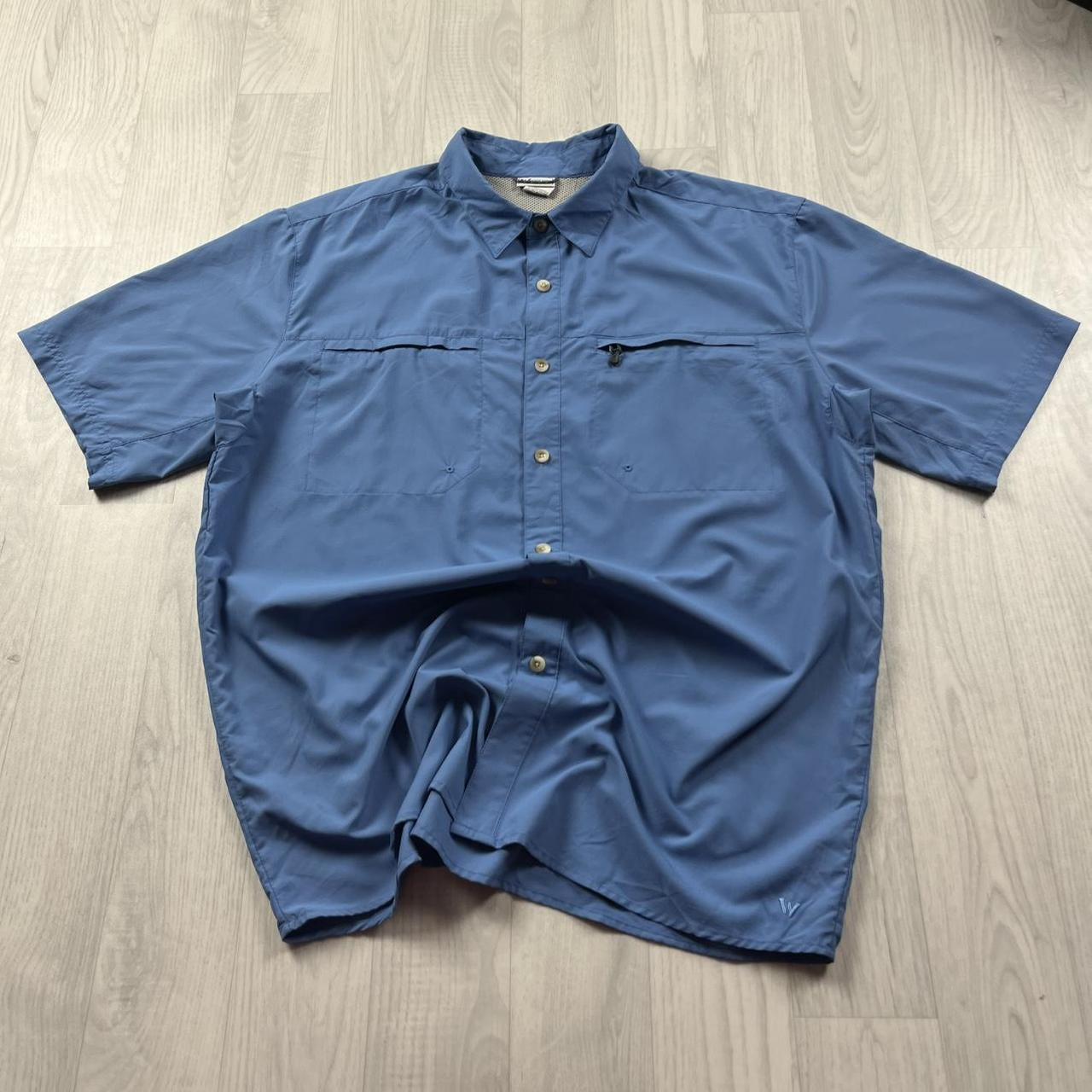 VINTAGE Y2K CARGO UTILITY SHORT SLEEVE SHIRT BLUE