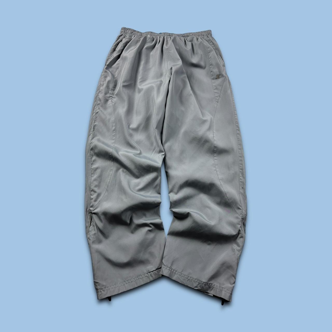 VINTAGE Y2K STARTER BAGGY TRACKSUIT BOTTOMS GREY