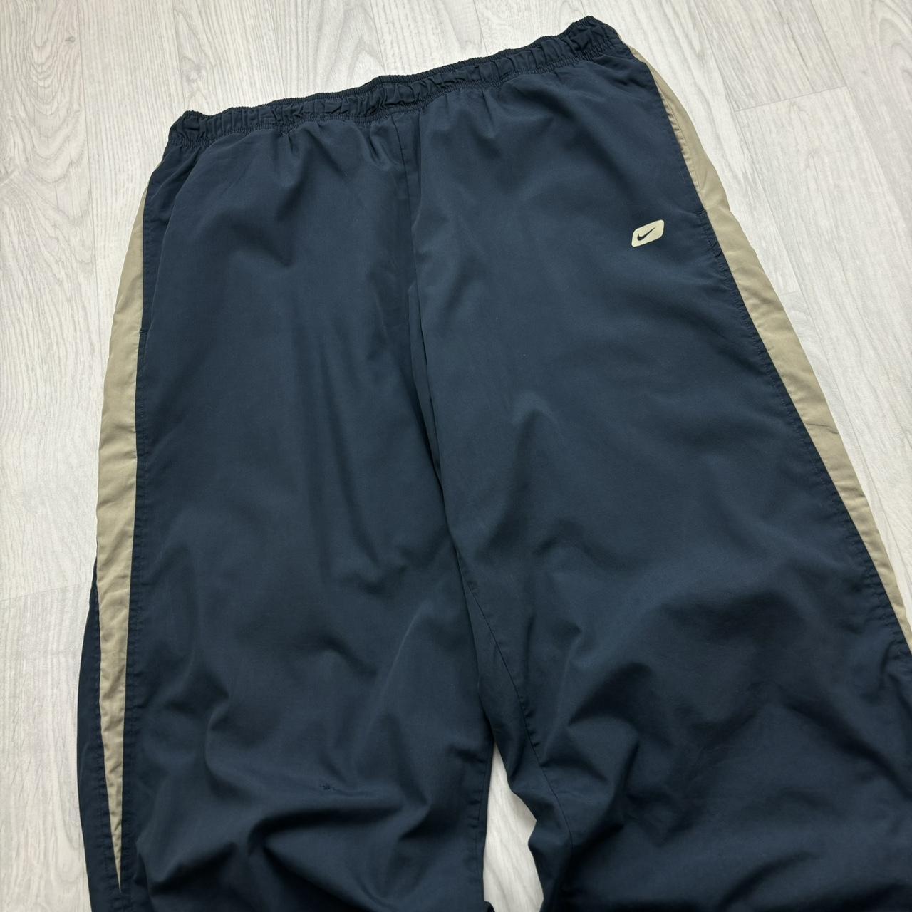 VINTAGE Y2K NIKE BAGGY WIDE LEG TRACKSUIT BOTTOMS NAVY