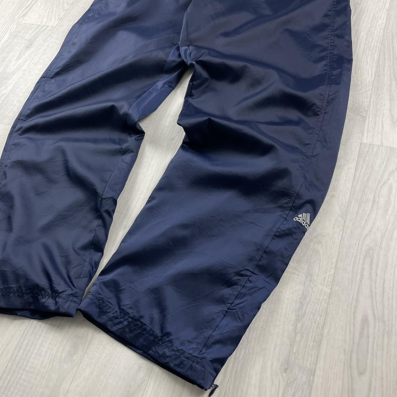 VINTAGE Y2K ADIDAS BAGGY TRACKSUIT BOTTOMS NAVY (M)
