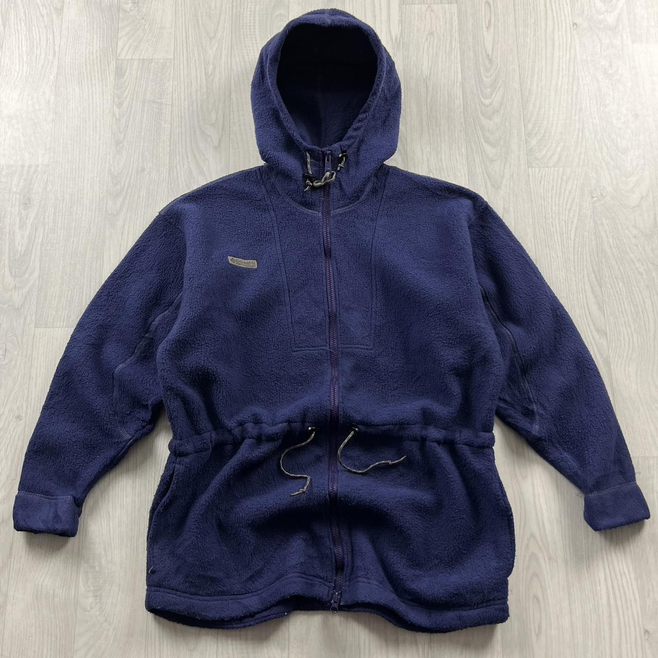 VINTAGE Y2K COLUMBIA ZIP UP SKI FLEECE HOODIE NAVY
