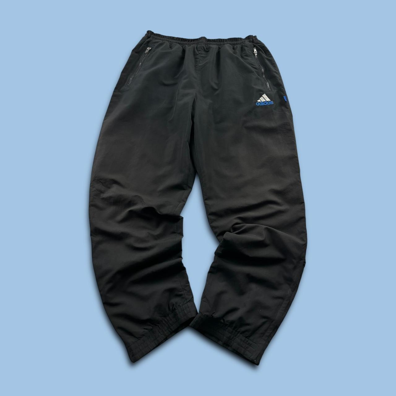 VINTAGE 90s ADIDAS BAGGY TRACKSUIT BOTTOMS BLACK