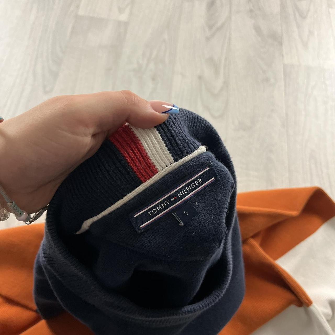 VINTAGE Y2K TOMMY HILFIGER CHUNKY STRIPED KNITTED JUMPER NAVY MULTI