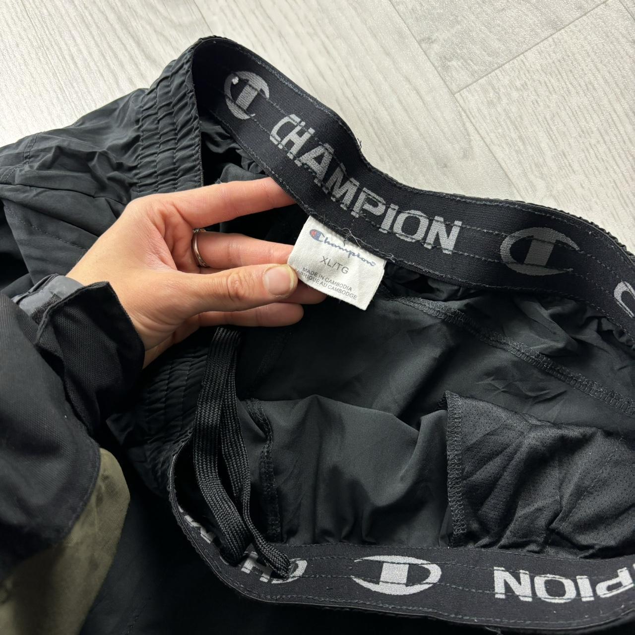 CHAMPION BAGGY TRACKSUIT BOTTOMS BLACK / DARK GREY
