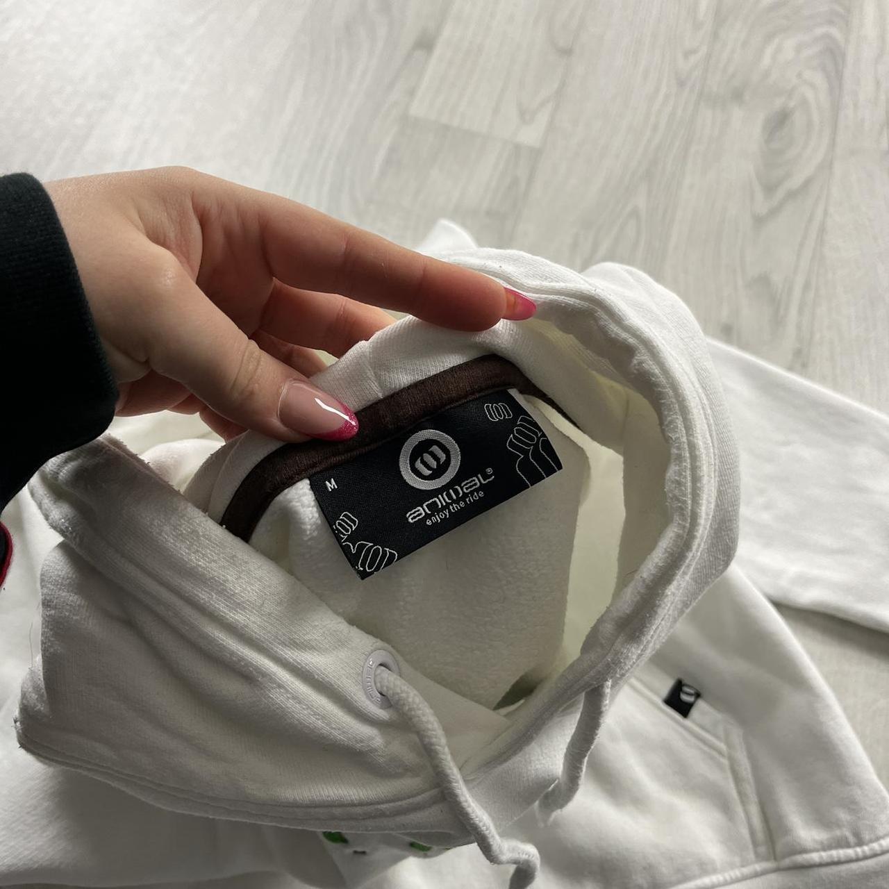 VINTAGE Y2K ANIMAL GRAPHIC HOODIE WHITE