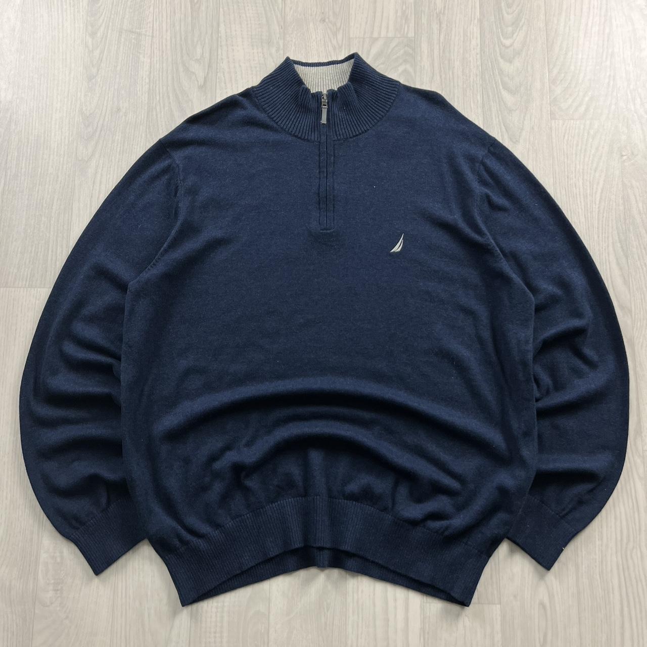 VINTAGE Y2K NAUTICA QUARTER ZIP KNITTED JUMPER NAVY