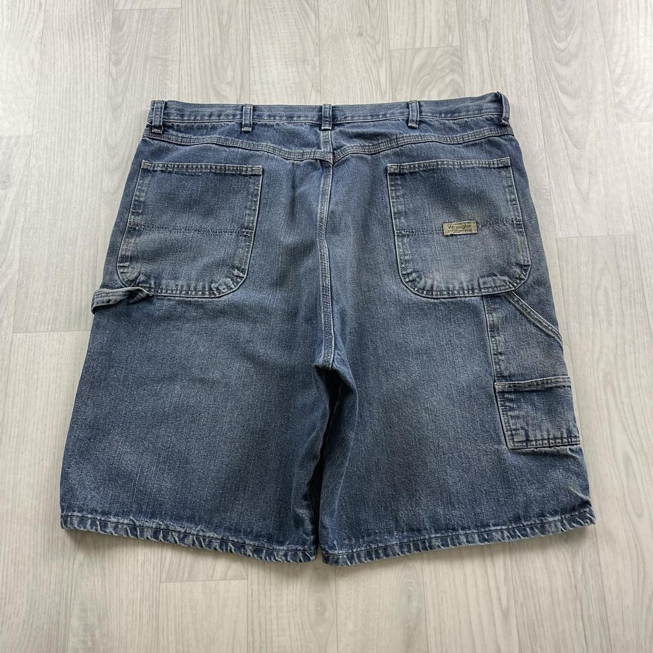 VINTAGE WRANGLER BAGGY CARPENTER JORTS BLUE (38w)