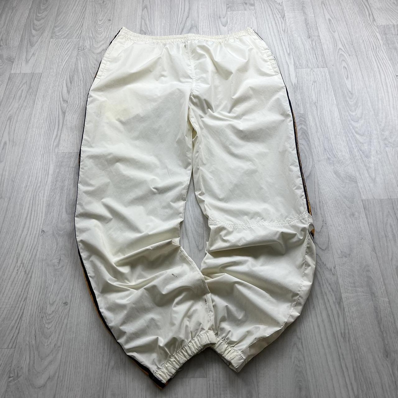 VINTAGE 90s ADIDAS BAGGY TRACKSUIT BOTTOMS CREAM