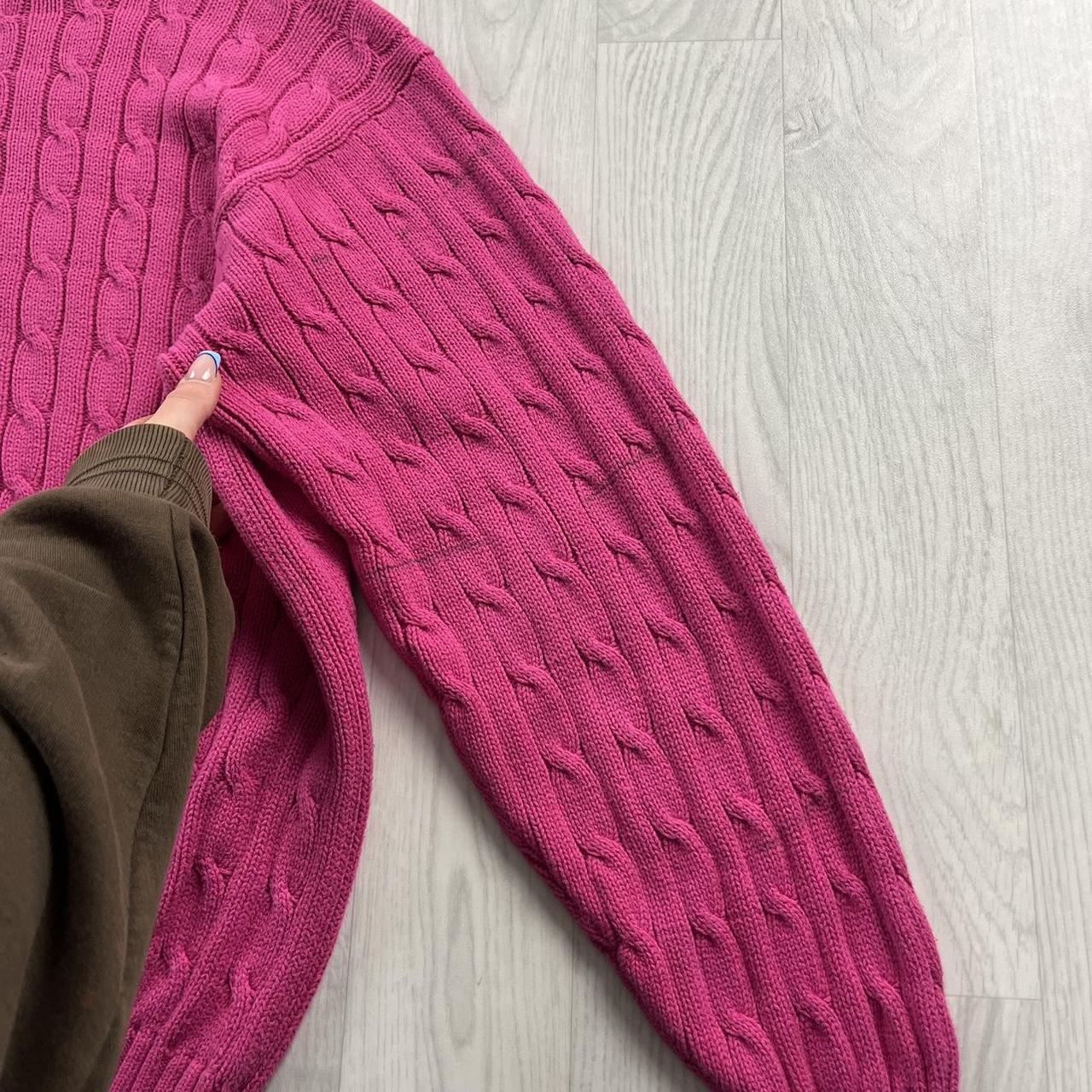 VINTAGE Y2K POLO RALPH LAUREN CHUNKY CABLE KNITTED JUMPER PINK