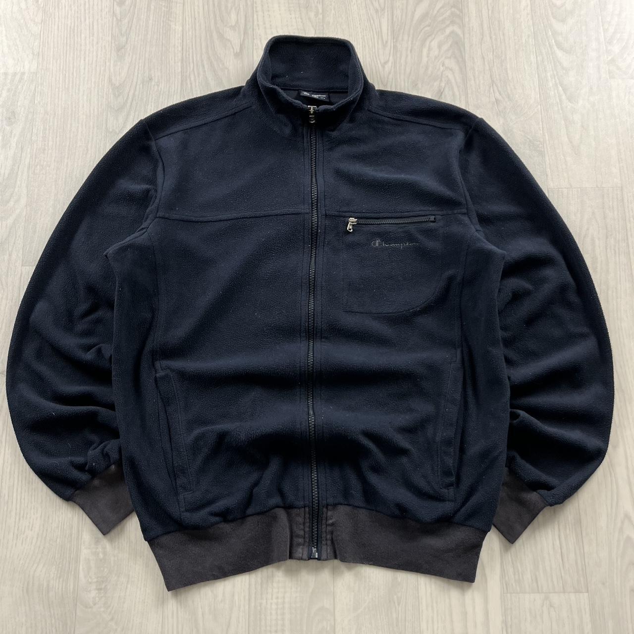 VINTAGE Y2K CHAMPION ZIP UP UTILITY FLEECE NAVY