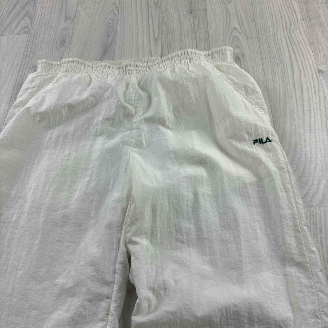 VINTAGE Y2K FILA BAGGY TRACKSUIT BOTTOMS WHITE