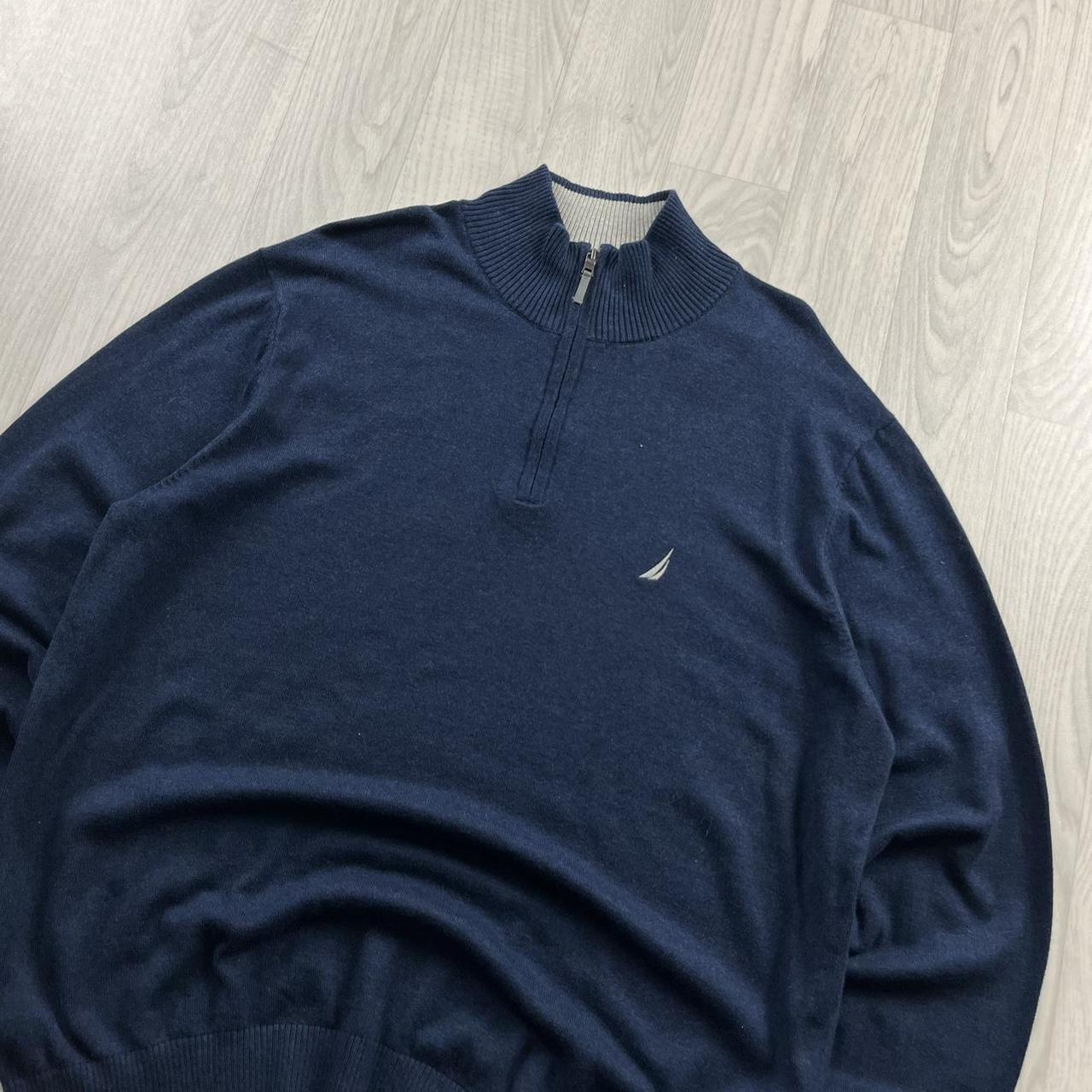 VINTAGE Y2K NAUTICA QUARTER ZIP KNITTED JUMPER NAVY