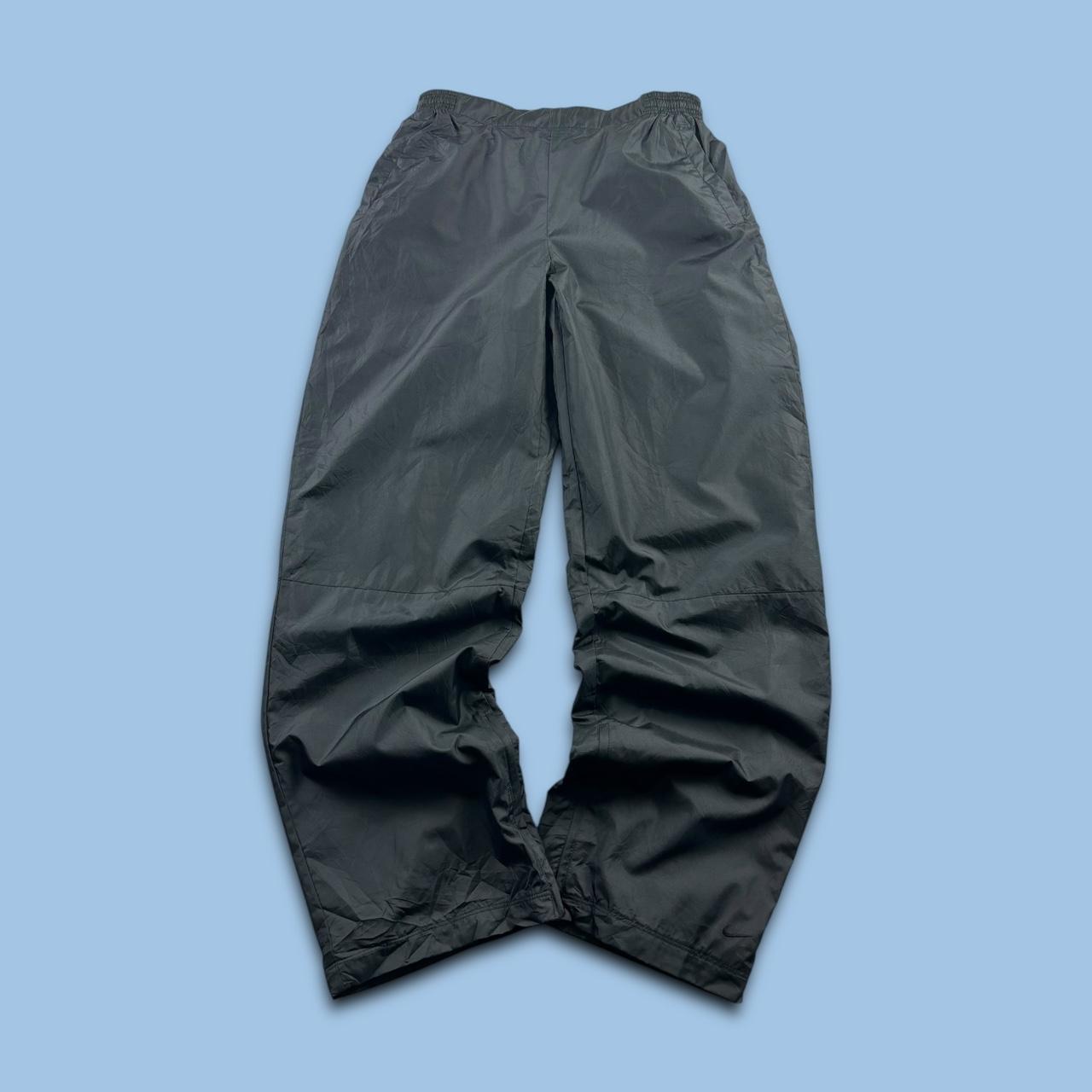 VINTAGE Y2K NIKE BAGGY TRACKSUIT BOTTOMS DARK GREY / BLACK