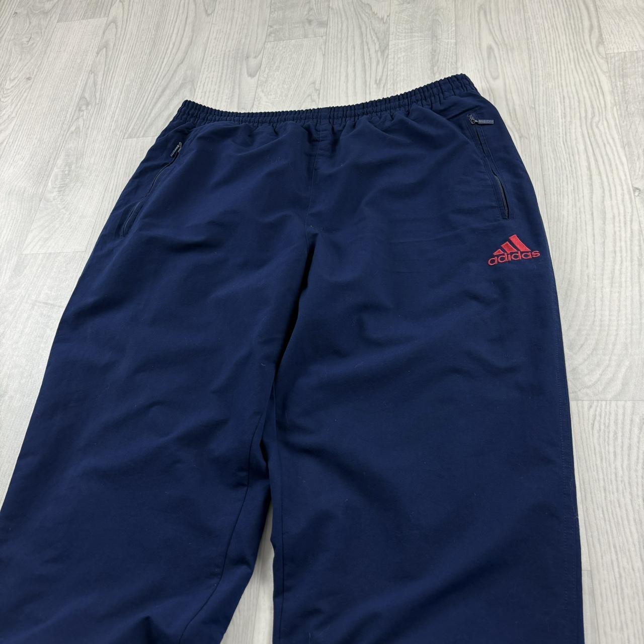 VINTAGE Y2K ADIDAS BAGGY TRACKSUIT BOTTOMS NAVY