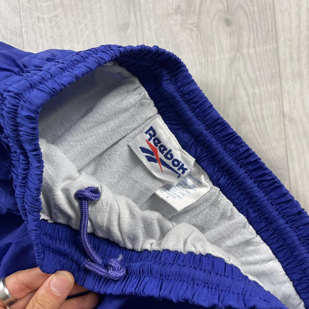 VINTAGE 90s REEBOK BAGGY SHELL TRACKSUIT BOTTOMS PURPLE (L)