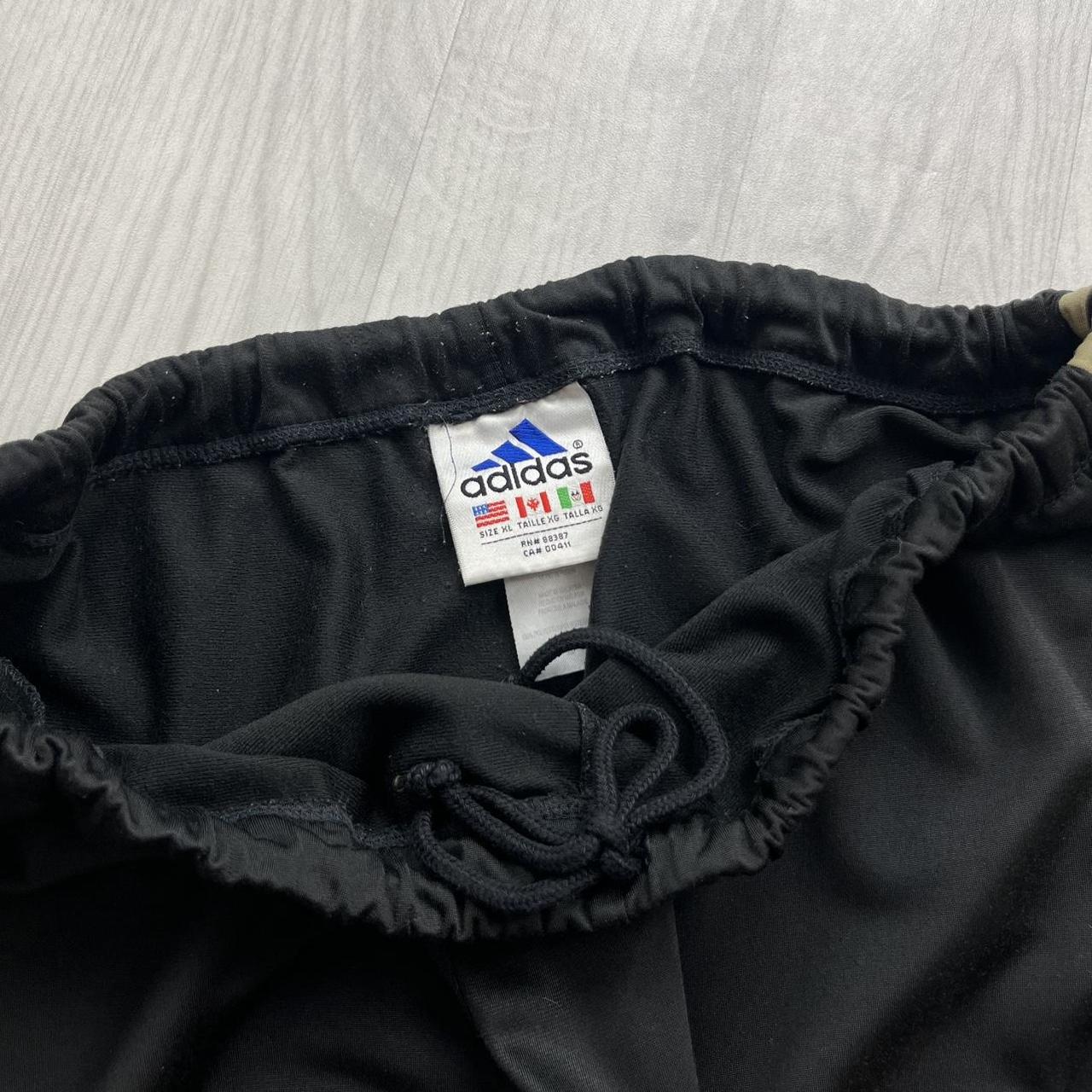 VINTAGE 90s ADIDAS SIDE STRIPE BAGGY TRACKSUIT BOTTOMS BLACK