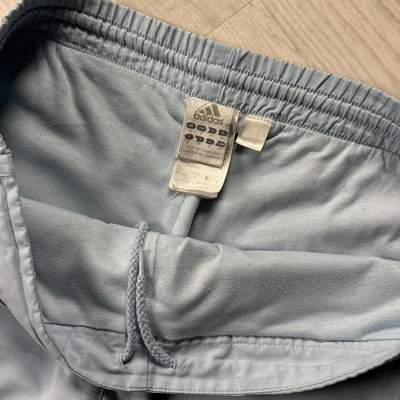 VINTAGE Y2K ADIDAS LOW RISE BAGGY TRACKSUIT BOTTOMS BABY BLUE