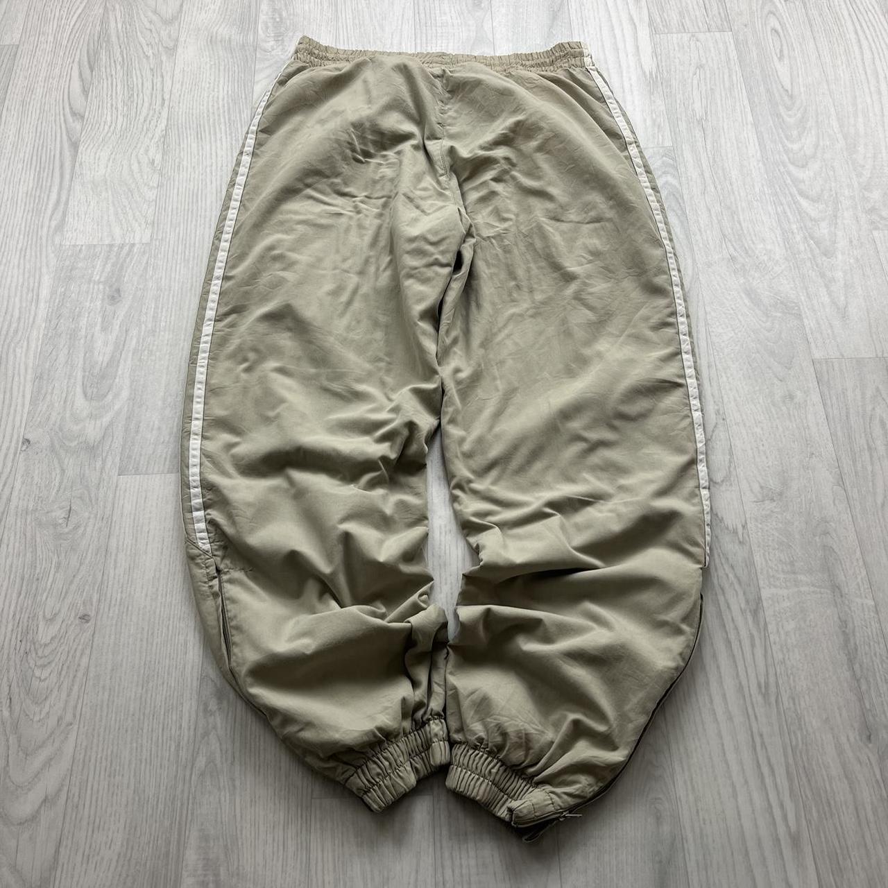 VINTAGE Y2K ADIDAS BAGGY TRACKSUIT BOTTOMS BEIGE