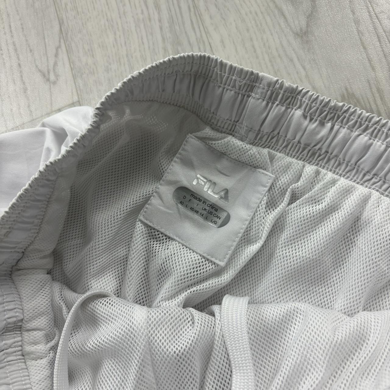 VINTAGE Y2K FILA LOW RISE WIDE LEG TRACKSUIT BOTTOMS WHITE (14)