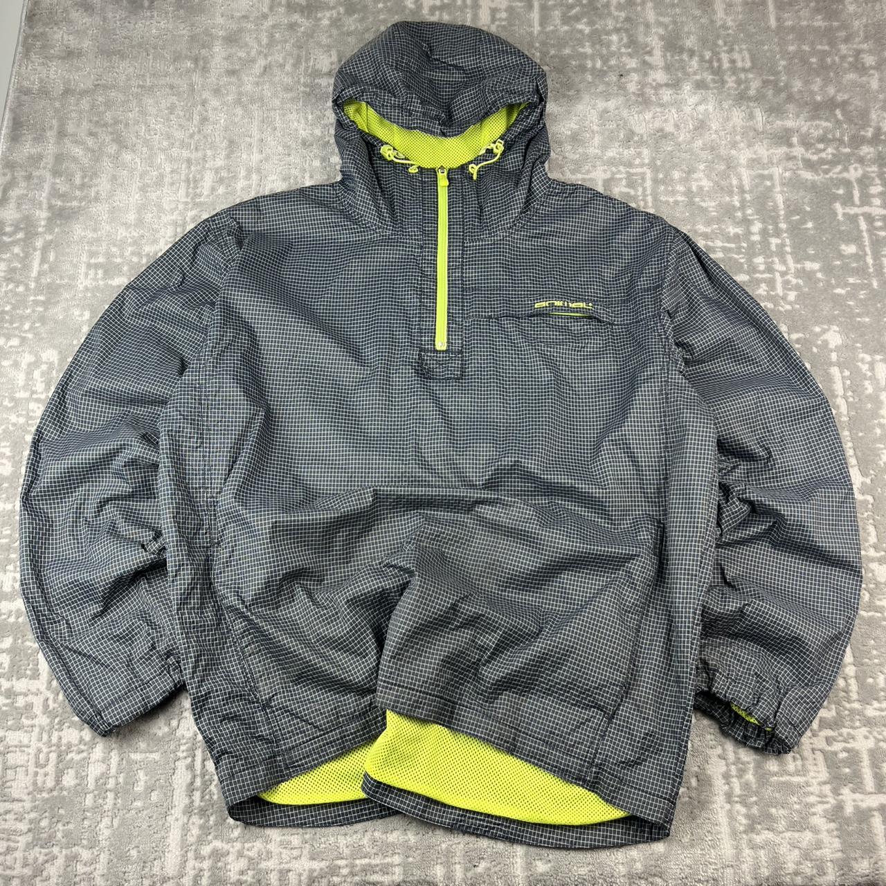 VINTAGE Y2K ANIMAL GINGHAM QUARTER ZIP WINDBREAKER JACKET