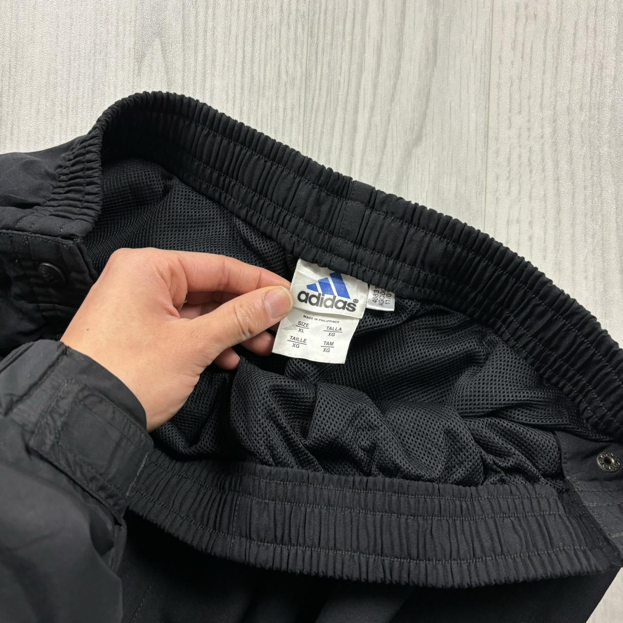 VINTAGE Y2K ADIDAS POPPER WIDE LEG TRACKSUIT BOTTOMS BLACK