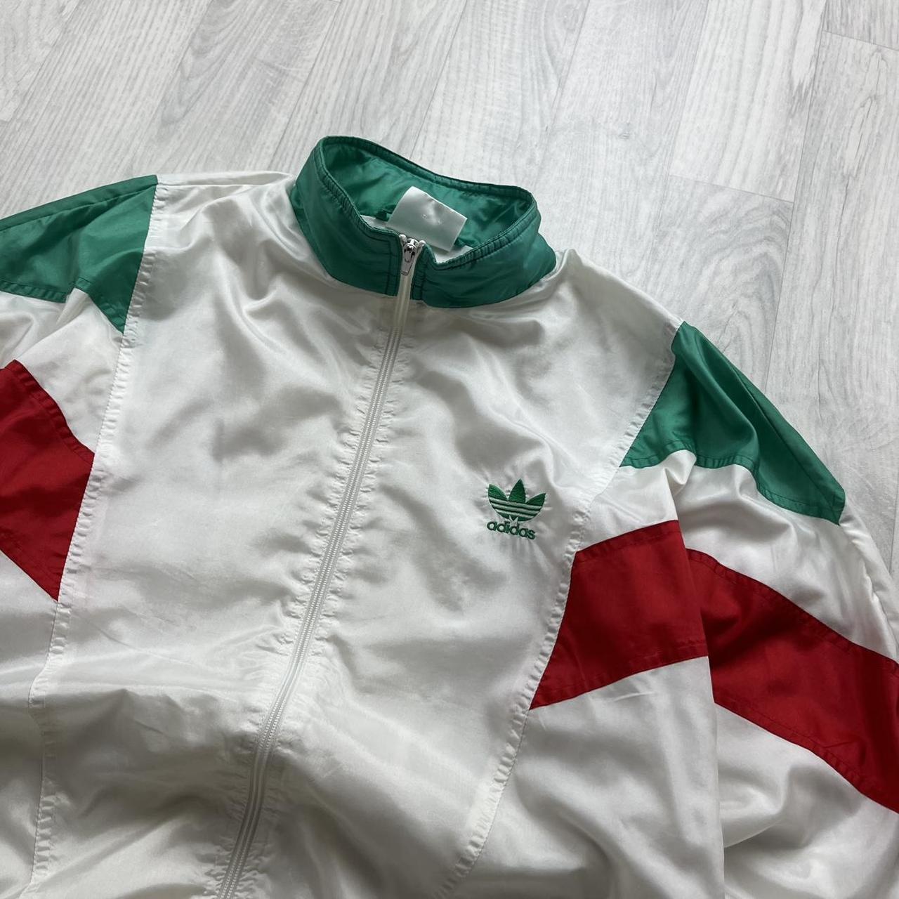 VINTAGE 90s ADIDAS PANELLED WINDBREAKER TRACK JACKET WHITE