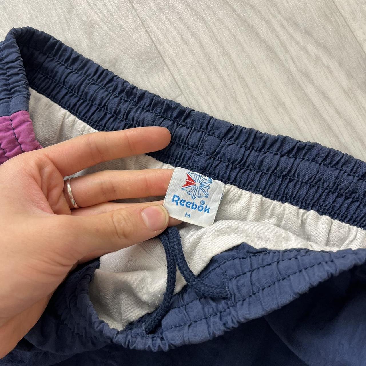 VINTAGE 90s REEBOK BAGGY TRACKSUIT BOTTOMS NAVY