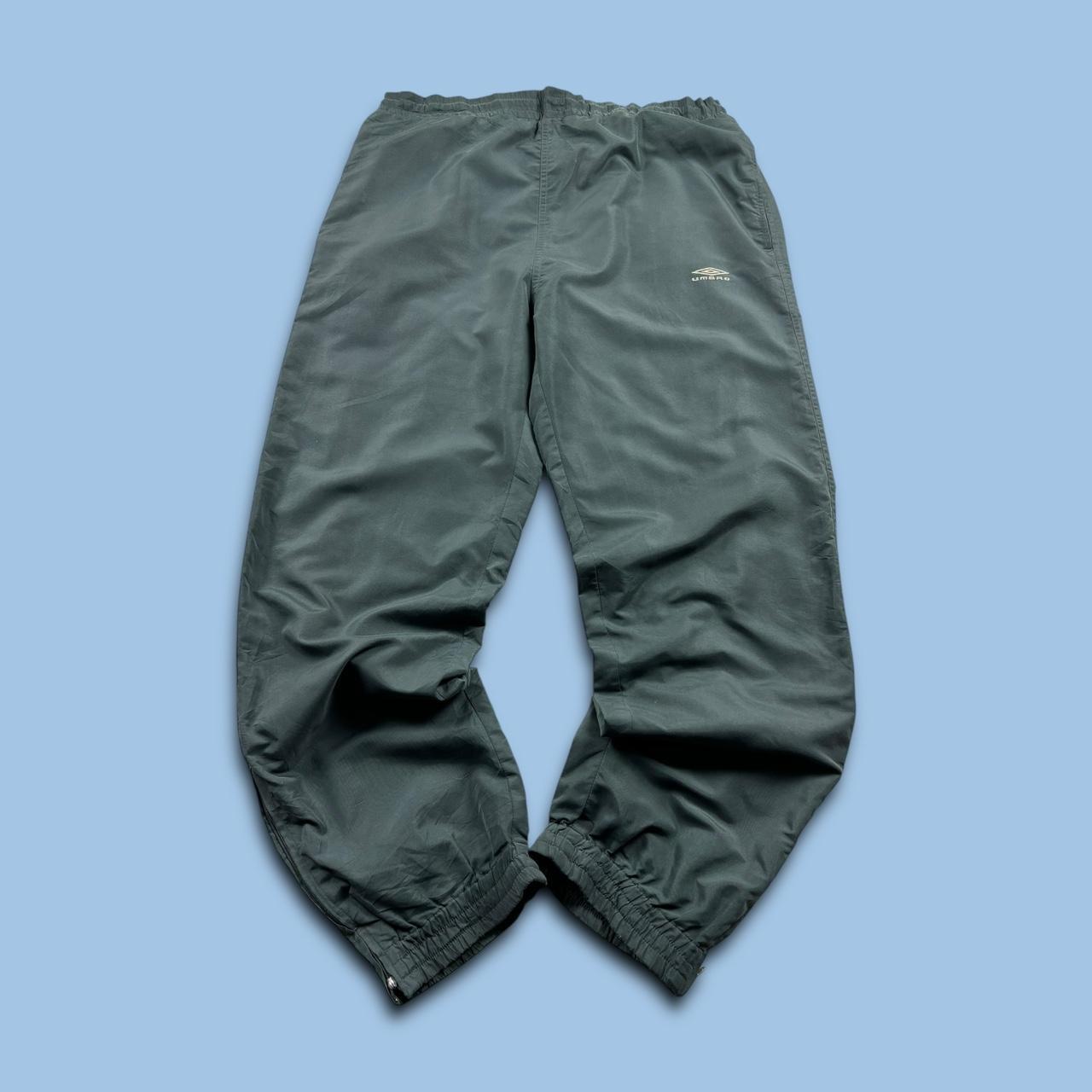 VINTAGE 90s UMBRO BAGGY TRACKSUIT BOTTOMS GREY
