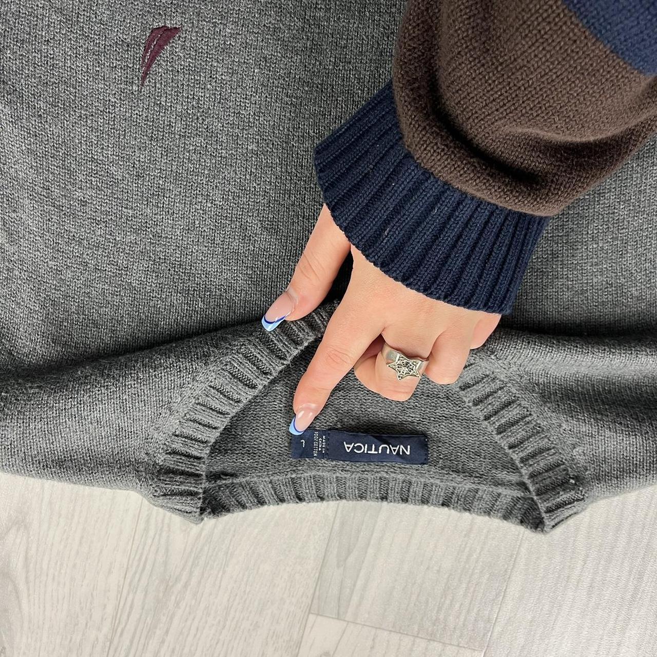 VINTAGE Y2K NAUTICA KNITTED JUMPER GREY