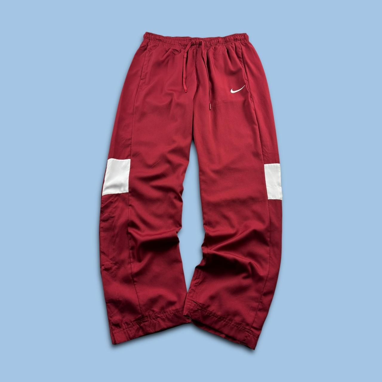 VINTAGE Y2K NIKE BAGGY TRACKSUIT BOTTOMS BURGUNDY