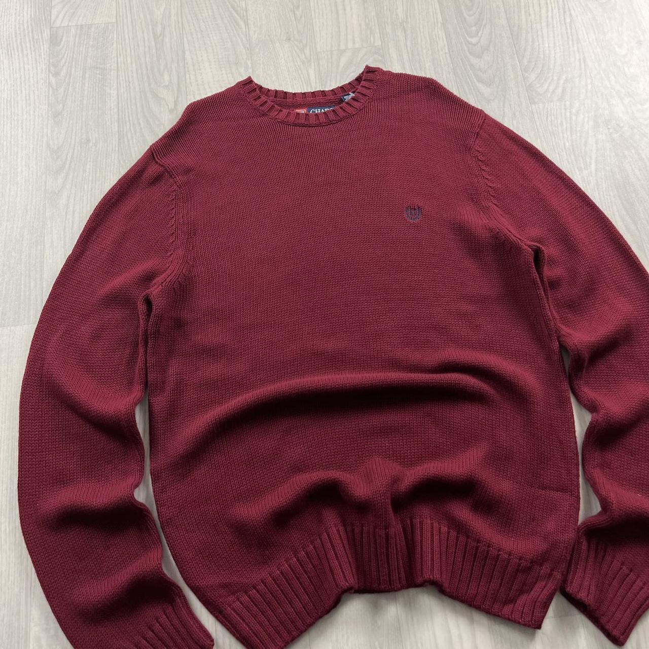 VINTAGE Y2K CHAPS CHUNKY KNITTED JUMPER BURGUNDY