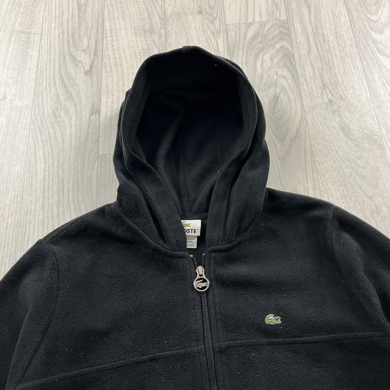 VINTAGE Y2K LACOSTE FLEECE ZIP HOODIE BLACK
