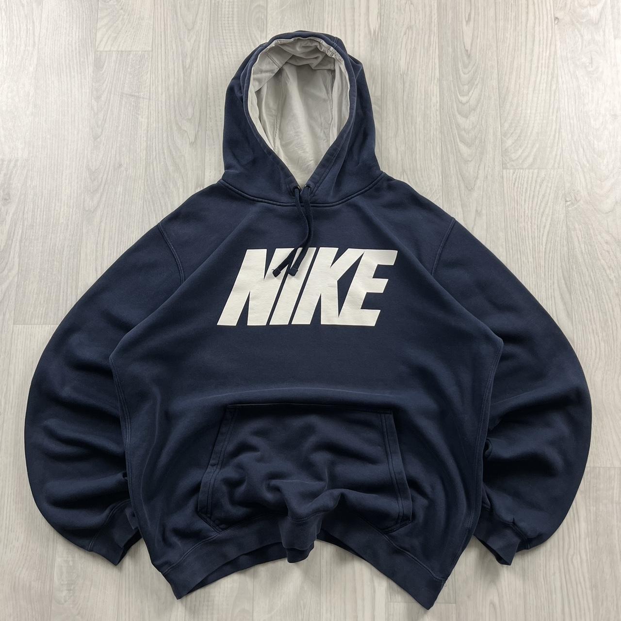 VINTAGE Y2K NIKE SPELL OUT HOODIE NAVY