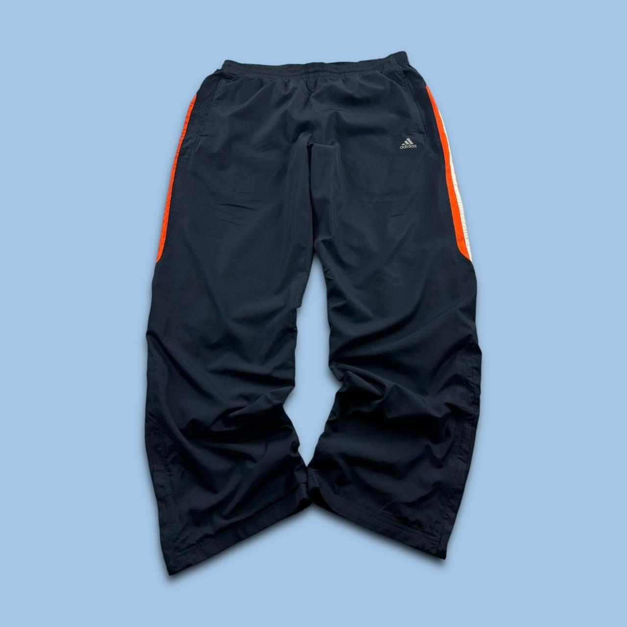 VINTAGE Y2K ADIDAS BAGGY TRACKSUIT BOTTOMS NAVY