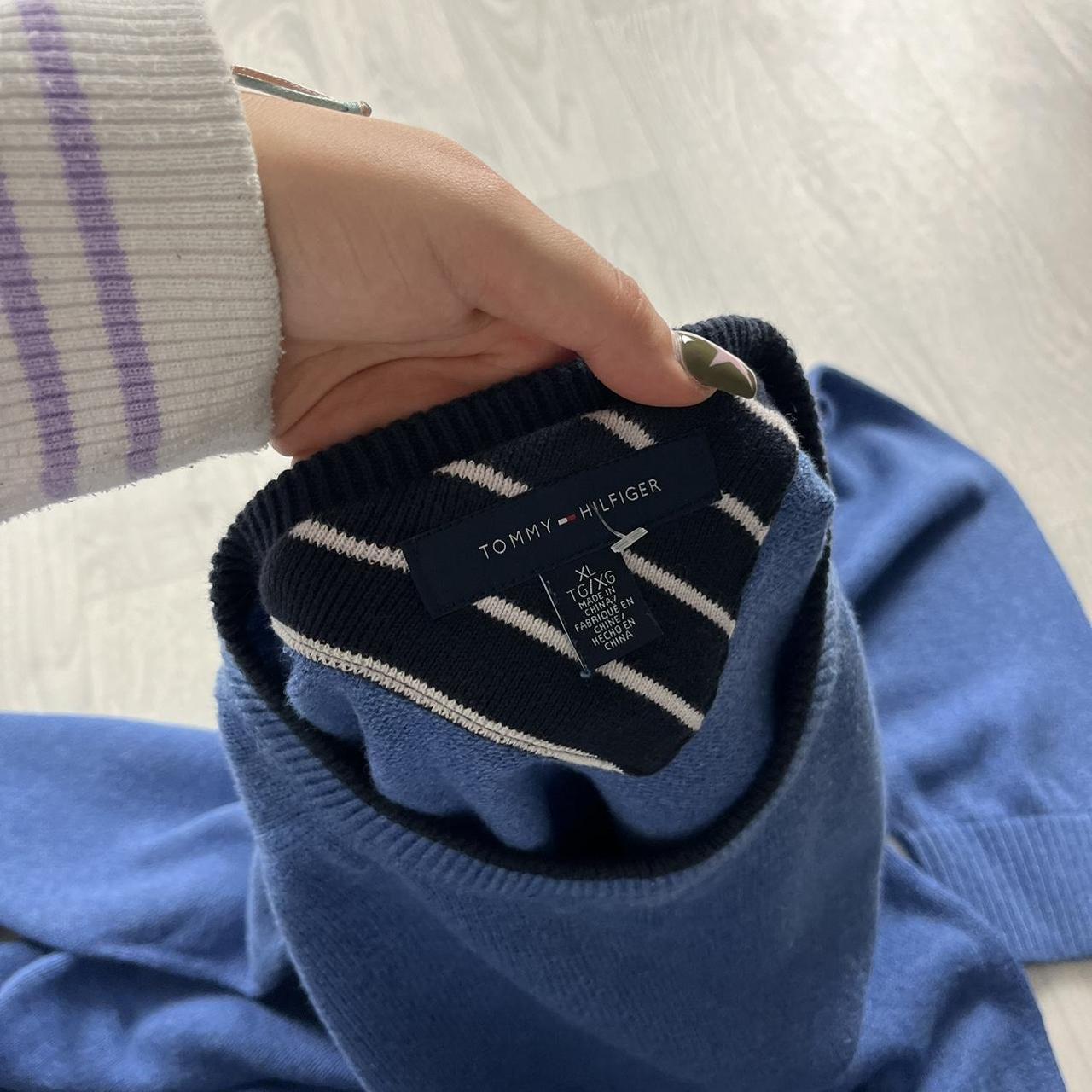 VINTAGE Y2K TOMMY HILFIGER KNITTED JUMPER BLUE