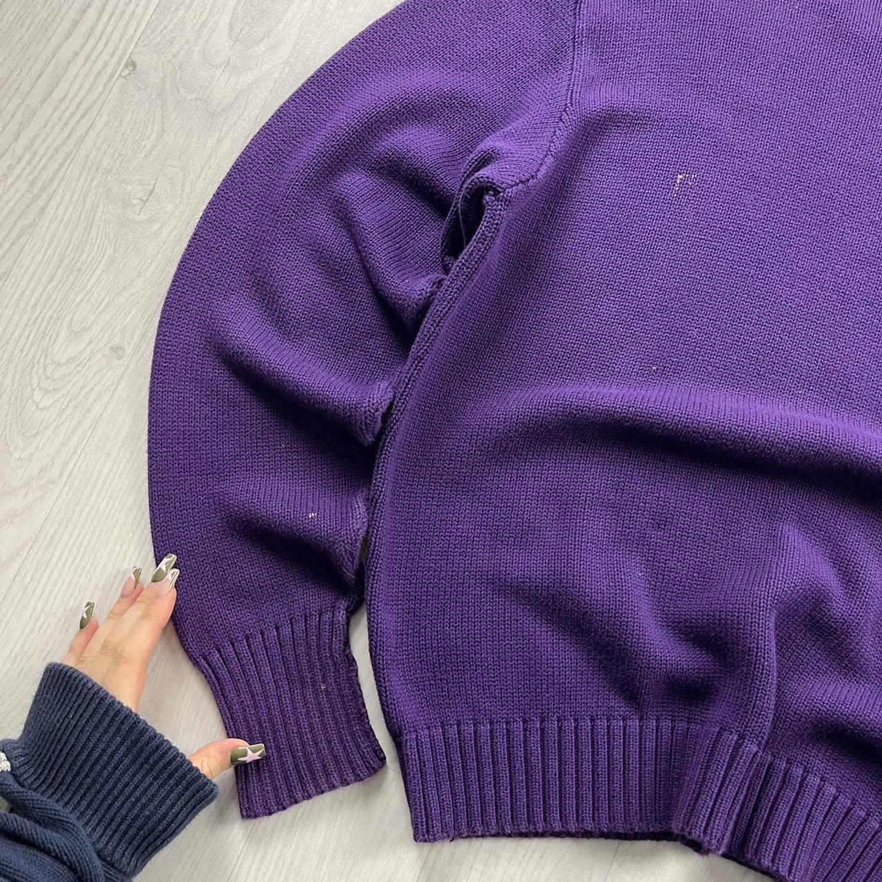 VINTAGE Y2K POLO RALPH LAUREN CHUNKY KNITTED JUMPER PURPLE