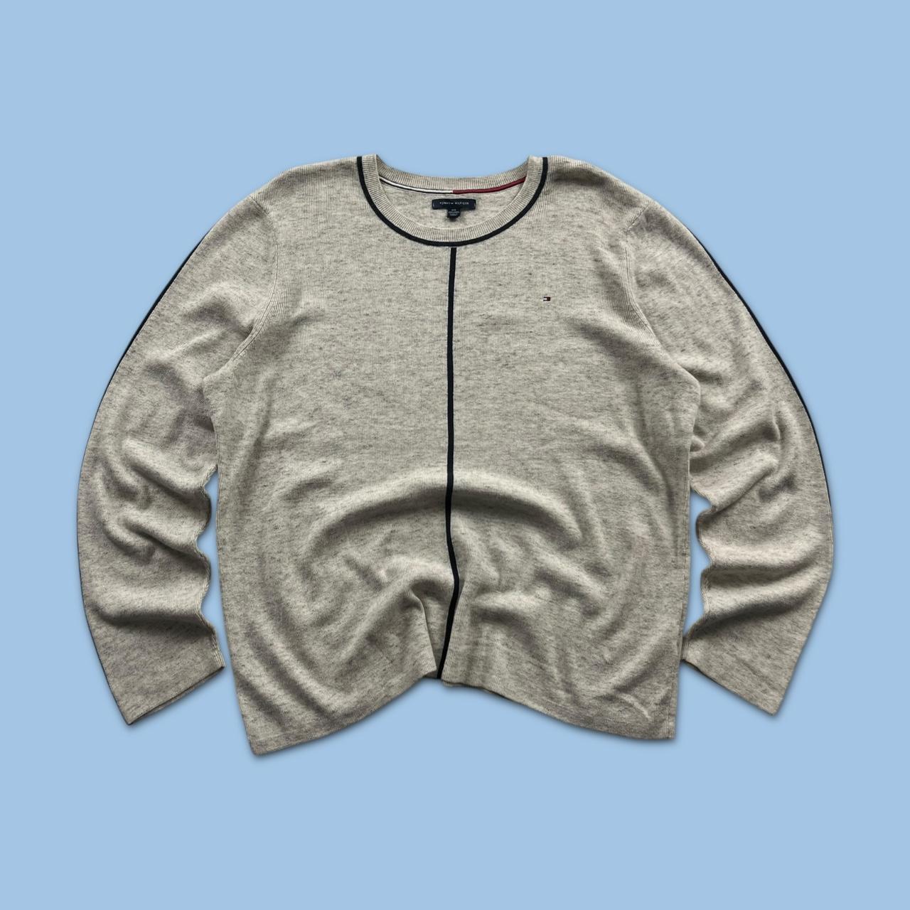 VINTAGE Y2K TOMMY HILFIGER KNITTED JUMPER GREY