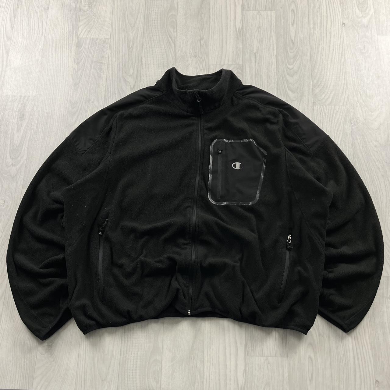 VINTAGE Y2K CHAMPION ZIP UP FLEECE BLACK