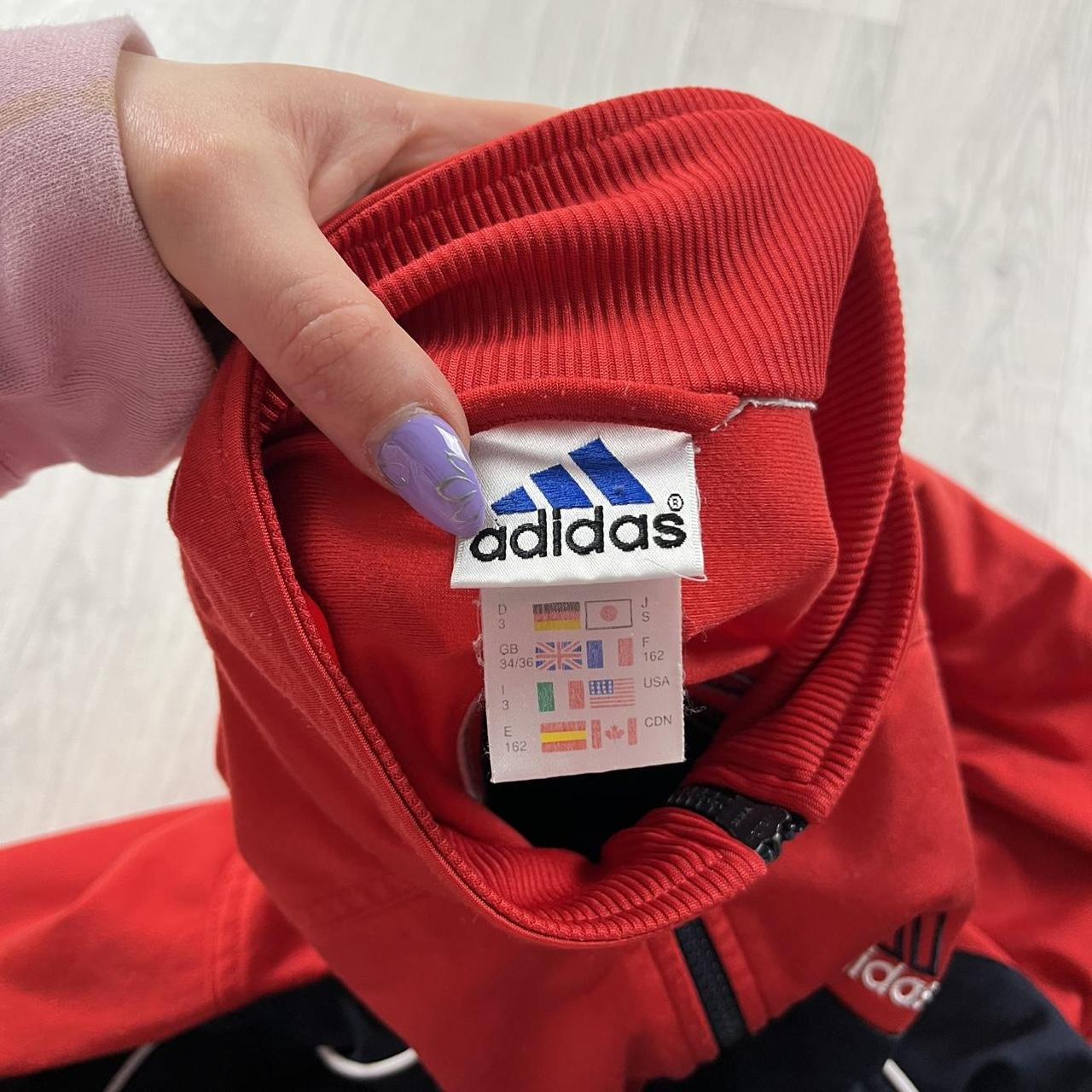 VINTAGE 90s ADIDAS ZIP UP TRACK JACKET RED
