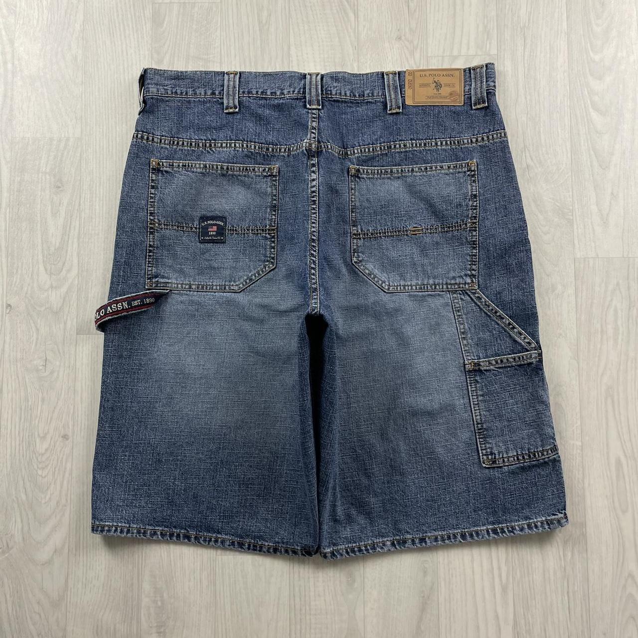 VINTAGE U.S. POLO ASSN. BAGGY LOOSE SKATER HIP HOP JORTS BLUE (38w)