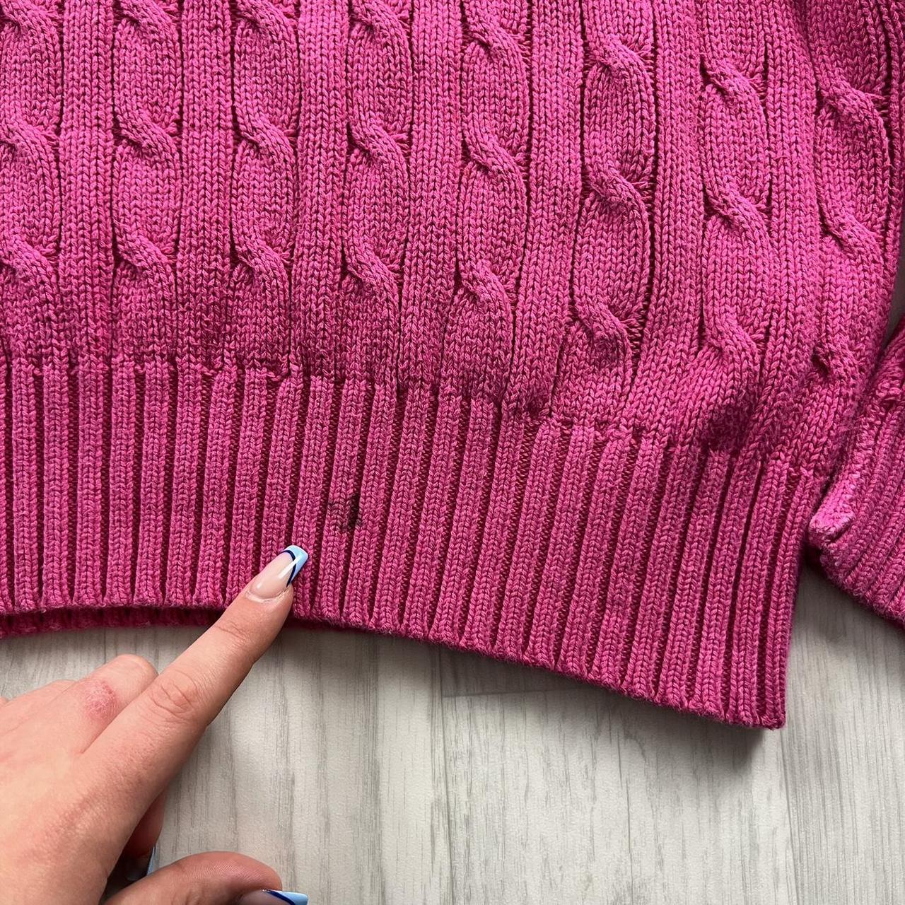 VINTAGE Y2K POLO RALPH LAUREN CHUNKY CABLE KNITTED JUMPER PINK
