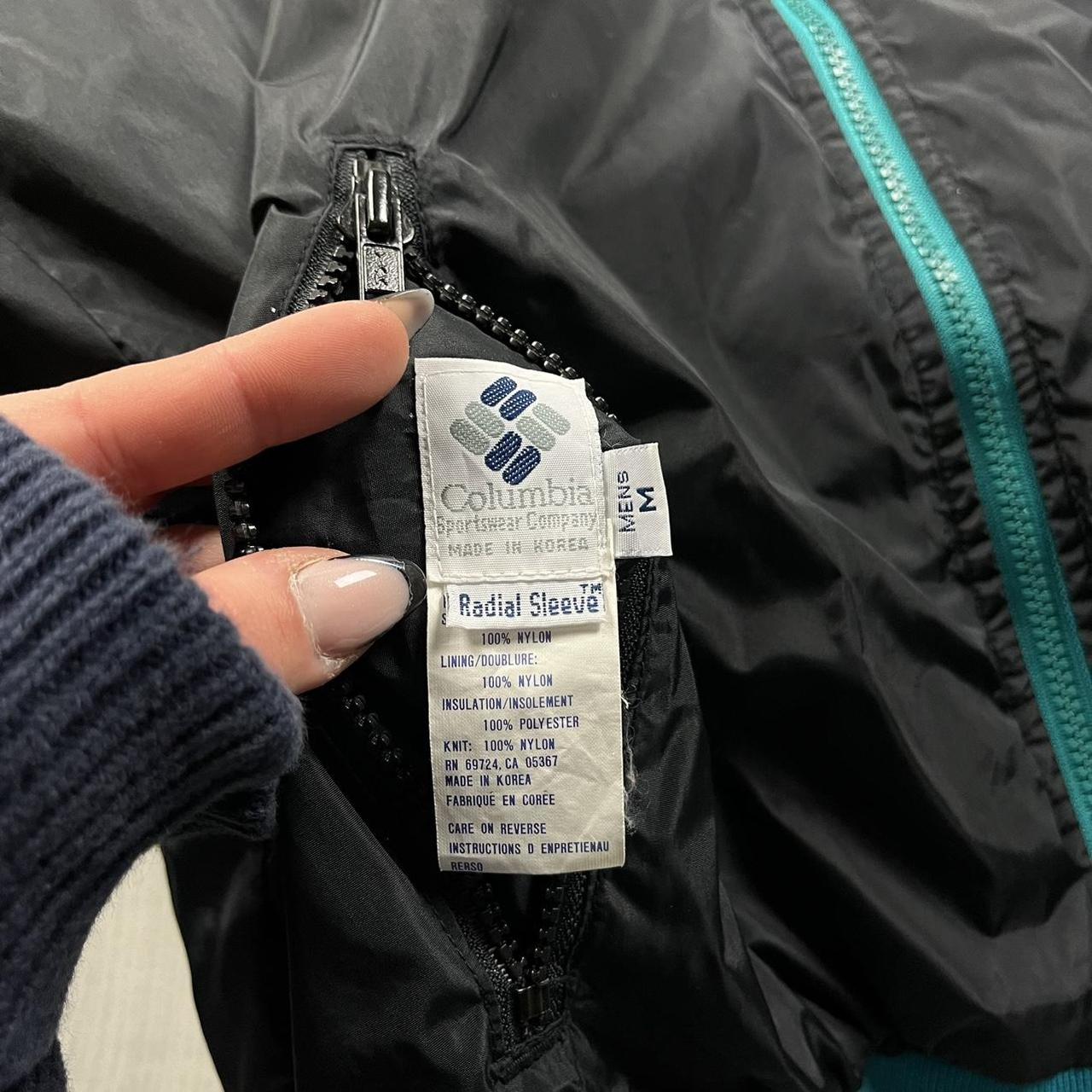 VINTAGE 00s COLUMBIA 2 IN 1 REVERSIBLE PUFFER BOMBER JACKET BLACK BLUE