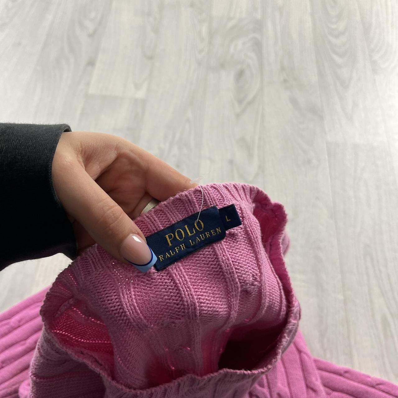 VINTAGE Y2K POLO RALPH LAUREN CHUNKY CABLE KNITTED JUMPER PINK