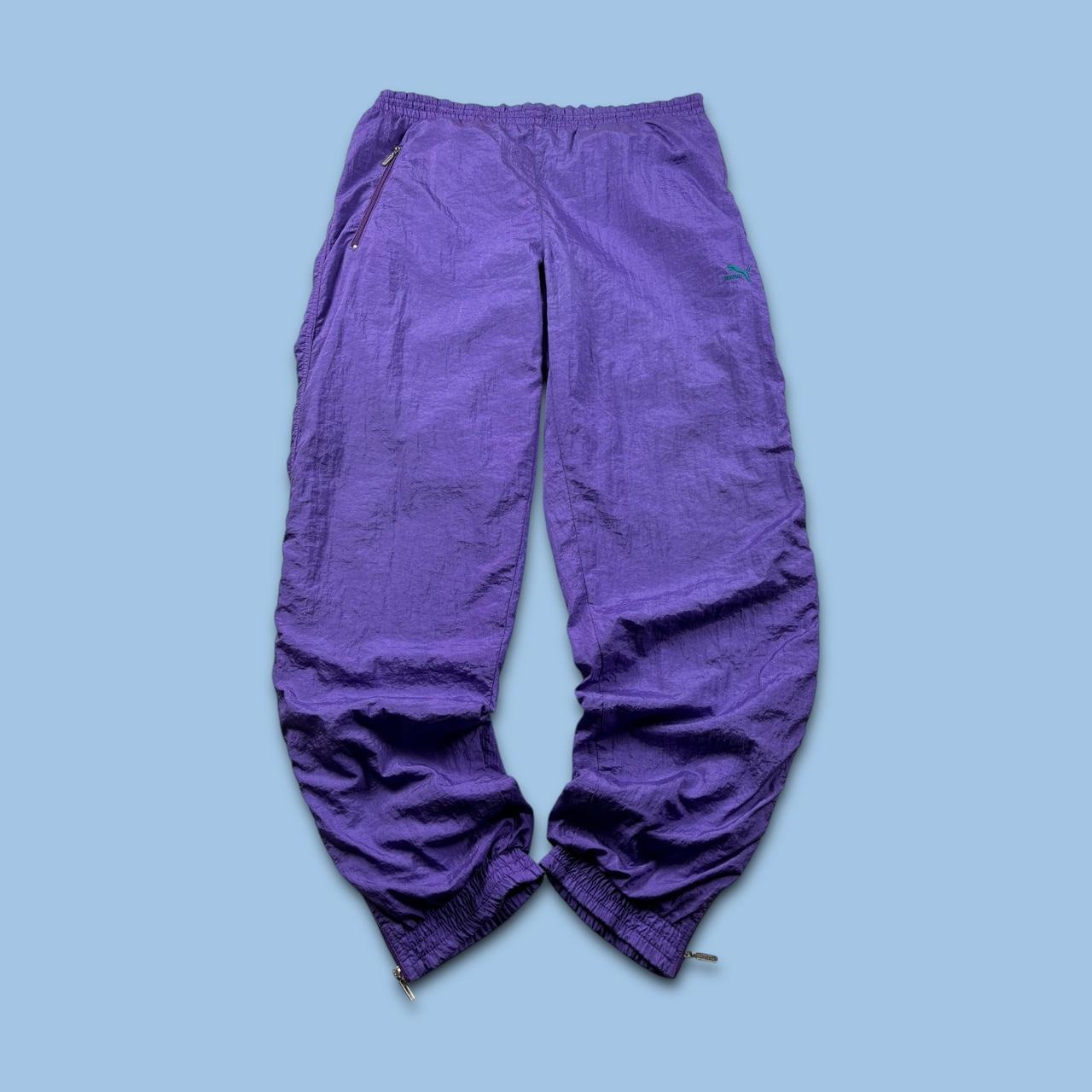 VINTAGE Y2K PUMA BAGGY TRACKSUIT BOTTOMS PURPLE