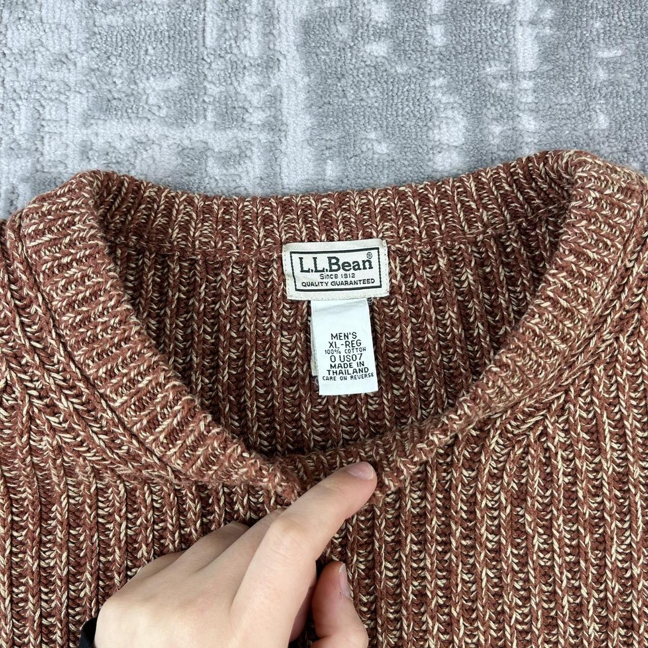 VINTAGE Y2K L L BEAN CHUNKY RIBBED ESSENTIAL KNITTED JUMPER BURNT ORANGE