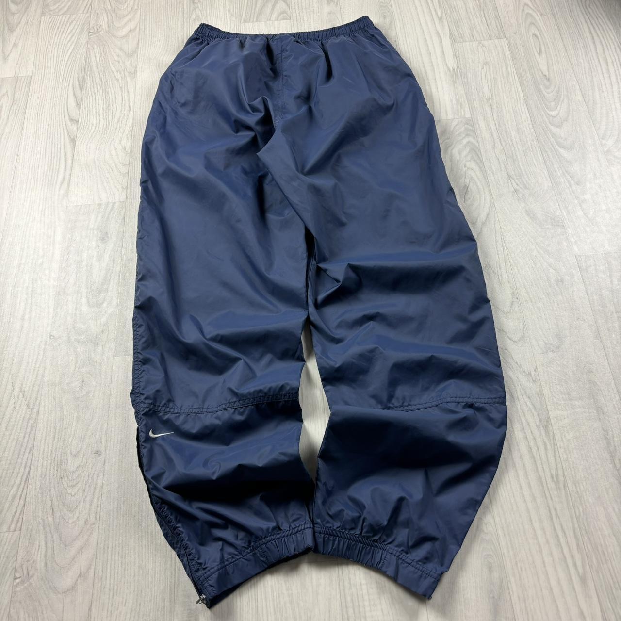 VINTAGE 90s NIKE BAGGY SHELL TRACKSUIT BOTTOMS BLUE
